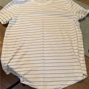 lululemon athletica White and Black Striped Short Sleeve Tee